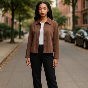 Vintage Briggs New York Brown Blazers for Women sz M, sueded look